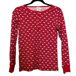Vineyard Vines Christmas Henley Style Sleepwear 100%Prima Cotton Top Sz.XS
